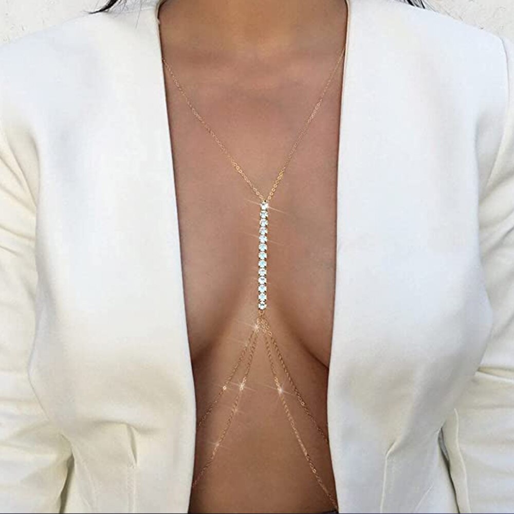 Gold Chain Bra / Harness / Multi-layer Body Chain Necklace 